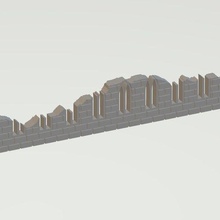 epic 40k scale ruin wall 2 gothic terrain 3d print model - Mito3D