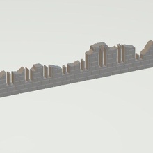 épico 40k escala ruina pared 4 gótico terreno 3d print model - Mito3D