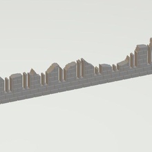 épico 40k escala ruina pared 6 gótico terreno 3d print model - Mito3D