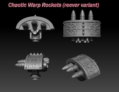 epic chaotic warp rocket rack reever variant heresy 8mm scale titanicus reaver chaos free titans mechs 3d print model - Mito3D