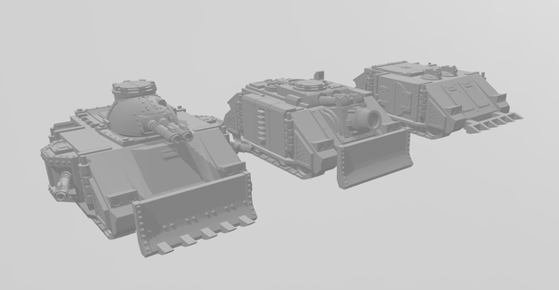 epic galactic crusader antique apc - add parts epic galactic crusaders space marines rhino classic apc mine clearer parts addons shovel  3d print model - Mito3D