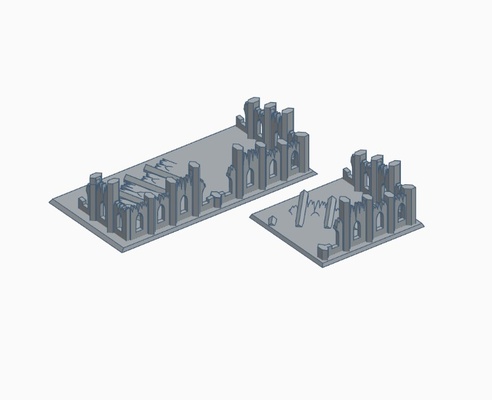 epico gotico sci fi rovinato edifici gioco tavolo wargaming terreno scenario 3d print model - Mito3D