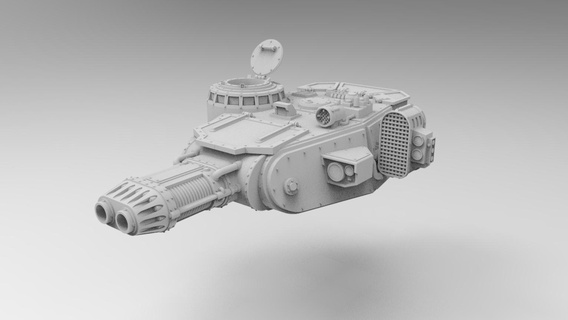 epic scale heavy tank turret premium builder 1 300 6mm scifi wargaming miniature 3d print model - Mito3D