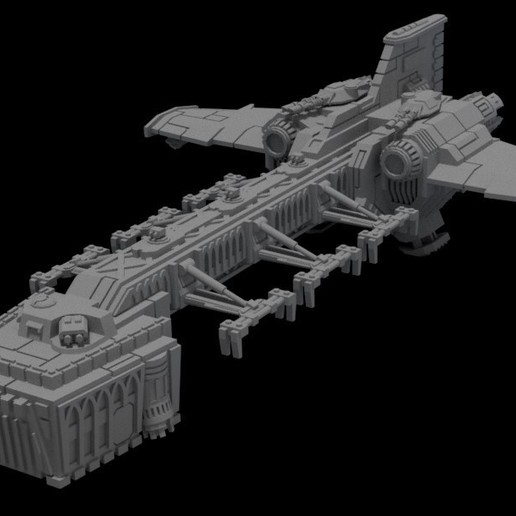 epic scale landing craft game games space marine spaceship epic40k 40k 3D print model - Mito3D