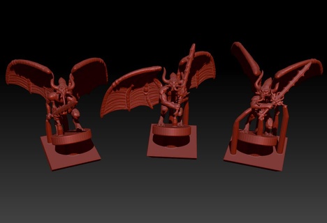 epic warmaster flying blood demons heresy 8mm scale terrain bases titans mechs 10mm khorne bloodletters 3d print model - Mito3D