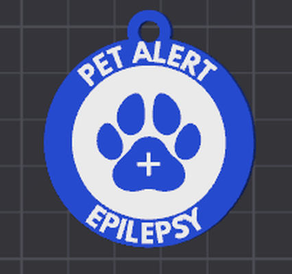 epilepsie hund etikett 3d print model - Mito3D