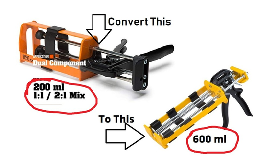 epoxy gun conversion 600ml tools 3d print model - Mito3D