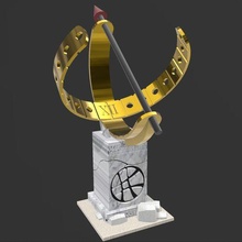 equatorial anel relógio sol dr estranho Sol Ciência 3d print model - Mito3D