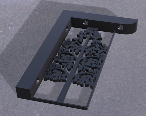 equerre etag re murale arbre etiket motif d coratif bois meuble heykelcik heykel 3d print model - Mito3D