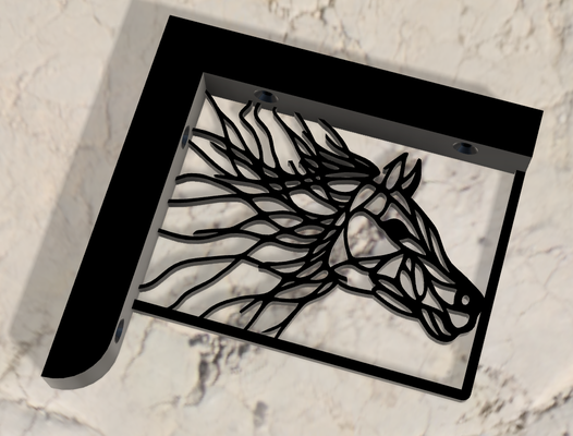 equerre etiket re murale cheval animaux motif d coratif bois meuble heykelcik heykel cadeau hediye 3d print model - Mito3D