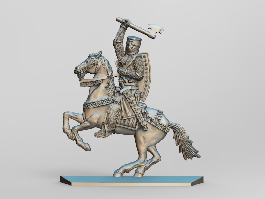equestrian knight 9 horse spear sword armor shield helmet knight figurine crossbow arrows board game  3D print model - Mito3D