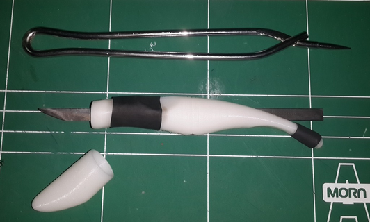 ergonômico couro faca lâmina kobito mundus pelteko mão Ferramentas 3d print model - Mito3D