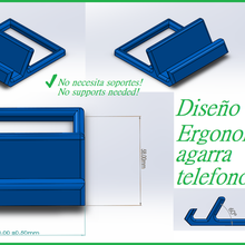 ergonomic phone grip s1 holder 3d print model - Mito3D