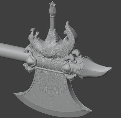 erlang's axe - black myth wukong art prop china sun journey west erlang shen god 3d print model - Mito3D