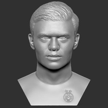 erling haaland bust 3d printing ready stl obj formats braut norway soccer football celebrity cristiano ronaldo messi neymar borussia mbappe champions league real madrid barcelona manchester liverpool 3d print model - Mito3D