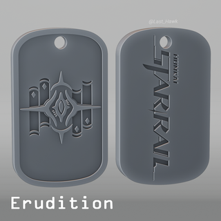 erudition dogtag honkai star rail cosplay game talisman accessories amulet medalion dogtad keychain 3d print model - Mito3D