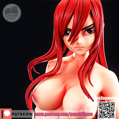 erza scarlet - fairy tail nsfw game toy gift resin fdm beautful anime girl dragon miniatures minis mini stl free cute 3d print model - Mito3D