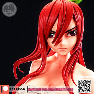 erza scarlet - fairy tail sfw game toy gift resin fdm beautful anime girl dragon miniatures minis mini stl free cute 3d print model - Mito3D