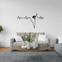 escalator electrocardiogram home pulse heart heartbeat climber mountain climbing decoration wall 2d silhouette 3d print model - Mito3D
