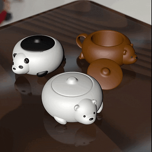 escandalosos juego taza cafetera azucarera webarebears 3D print model - Mito3D