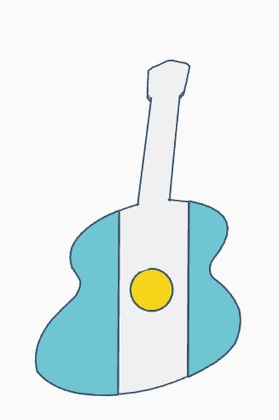 escarapela argentine guitare bijoux cocarde argentin argument 3d print model - Mito3D