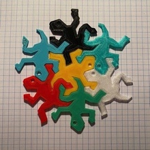 Escher kertenkele iplik renk örneği 3d print model - Mito3D