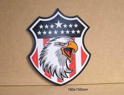 escudo america barras estrellas aguila ave cartel letrero rotulo logotipo insignia impresion3d coleccion coleccionismo 3d print model - Mito3D