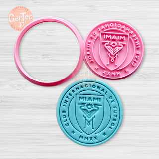 escudo inter miami fc cutter stamp cookie shield soccer messi seal mass cookies cold porcelain ceramics 3d print model - Mito3D