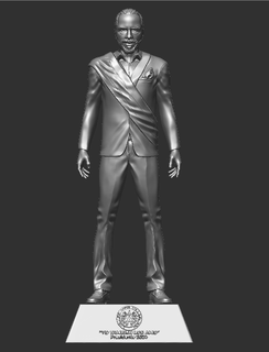 escultura nayib mirar Salvador cuerpo completo esculpir presidente estatua 3d print model - Mito3D