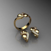 esess-set ring earing jewelry 3d print model - Mito3D