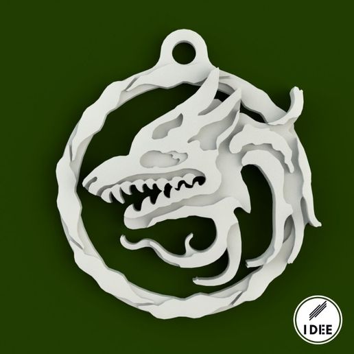 eskel school wolf medallion - witcher netflix jewelry thewitcher geralt necklace 3D print model - Mito3D