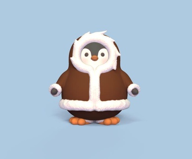 eschimese pinguino inverno Abiti freddo carina divertente divertimento scultura animale giocattolo arte miniature giocare decorativo cartone animato prescolare acquatico 3d print model - Mito3D