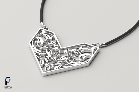 eslimi pendant 08 gold jewelry jewellery nacklace silver jewel 3dprint printable 3d print model - Mito3D