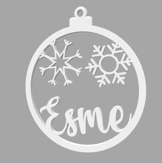 esme - bola de natal com nome ornamento Home decoração christmas tree festa party gift 3d print model - Mito3D