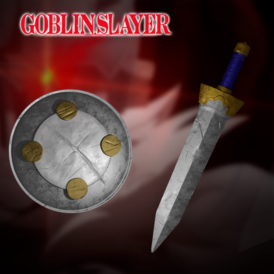 espada y escudo goblin assassino moda anime guerreiro cosplay adereços jogos juego manga 3d print model - Mito3D