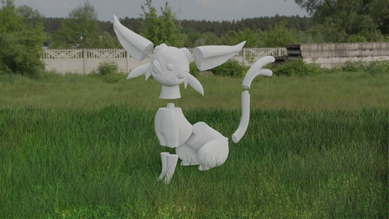 espeon tamaño natural 1 escala Arte pokemon eeveelution eevee completo Talla 3d print model - Mito3D