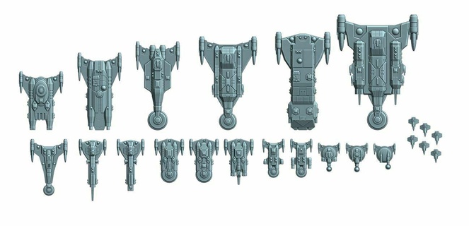estarrial União frota cheio impulso jogos cheio impulso nave estelar 3d print model - Mito3D