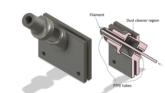 ebox filamento tubo acoplador poeira limpador Caixa Fusiveis 3d impressora acessórios 3d print model - Mito3D
