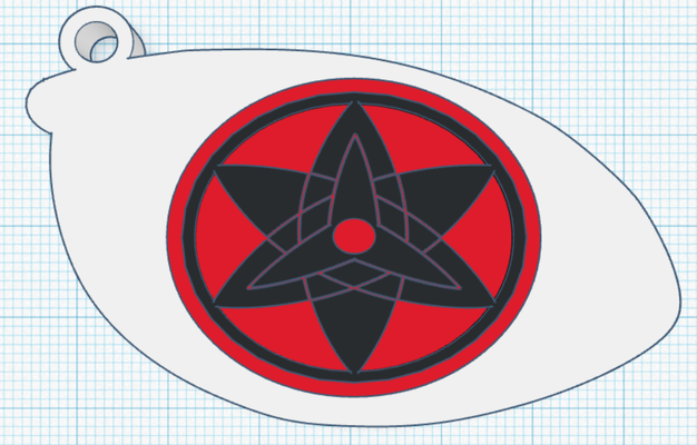 eternal mangeky sharinga sasuke v2 keychain sharingan uchiha eye 3d print model - Mito3D