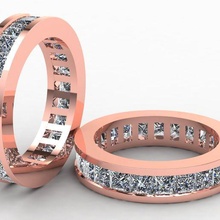 eternidad banda anillo joyería joya Nurbs anillos oro diamante 3ds 3dprint Diamante azul solitario eternityband 3d print model - Mito3D