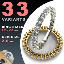 l'éternité anneau de diamant 2,0 mm pierres précieuses bijoux mariage les anneaux or d'argent joyau imprimable la mode le prototypage pack ensemble package marryme bande luxe 3d print model - Mito3D