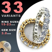 eternity diamond ring 30mm gem jewelry luxury band marryme wedding package set pack prototyping fashion jewellery printable jewel silver gold rings 3d print model - Mito3D