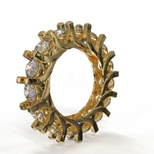 eternity loop ring jewelry stone weddingring engagementring stonering diamond 3d print model - Mito3D