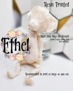 Ethel rattie boneca articulado posivel cosplay vestir gótico rato animal hamster Guiné porco lolita chalé testemunho fofa brinquedo 3d print model - Mito3D