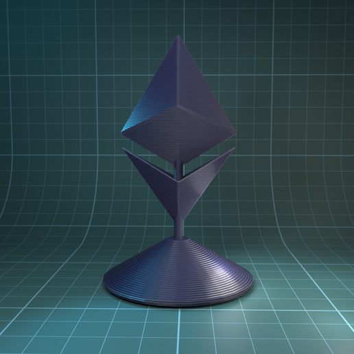 ethereum trofeo arte bitcoin crypto doge 3D print model - Mito3D