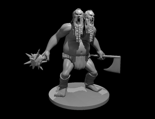 ettin actualisé jeu donjons dragons géant troll jouet 3d print model - Mito3D