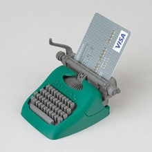eu&us version card holder - typewriter foldable 4d 3d print model - Mito3D