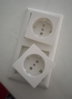 eu double power outlet cover screw socket home practical schuko dyi european 3d print model - Mito3D