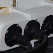 euro power strip clip wall desk mounting cord organization 3d print model - Mito3D