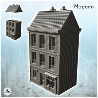 european urban building store 7 - world war two second wwii front est moscou stalingrad urbain architecture tabletop miniatures scenery wargame game terrain house accessories ww2 flames eastern western allies axis action 3d print model - Mito3D